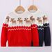 Boys & Girls Christmas Knit Sweater Long Sleeve Pullover Kids Winter Warm Top With Cartoon Print (100-160cm)_viptrois.com