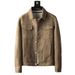 Men's Stretch Suede Jacket - Premium Slim Fit Casual Coat With Notch Lapel, Lightweight Autumn Outerwear For Teens & Young Adults_viptrois.com