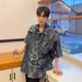 Men's Clothing Retro Silhouette High End Niche Design Short Sleeved Shirt Trend_viptrois.com