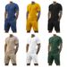 Men's Clothing Sleeved Sports Casual Striped Round Neck Fitness Suit Men's T Shirt_viptrois.com