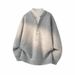 V-neck Button Knit Sweater For Men, Gray High Neck Long Sleeved Sweater, Warm Pullover, Simple Design_viptrois.com