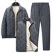 Men's Winter Fleece Lined 3-piece Set - Hooded Jacket Vest & Pants - Cozy Thermal Outfit For Cold Weather (Black/Grey Regular/Slim Fit Sizes L-7xl)_viptrois.com