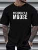 Pretend I'm A Moose Costume Halloween Simple Funny T-Shirt Casual Stylish Women Graphic Fashion Versatile Streetwear Summer T-Shirt For Women Casual Soft Women Top Graphic Tees Designer Clothes Female Print Round Neck Short Sleeve Unisex Stretched_viptrois.com