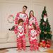 Christmas family home wear deer print round neck long sleeve pajamas set_viptrois.com
