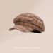 Beret For Women, New Autumn Winter Duckbill Newsboy Cap, Korean Style, Artistic And Fresh Plaid Octagonal Hat_viptrois.com