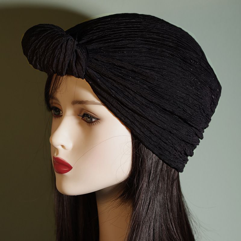 Silver horn turban hat hot style knotted fashion headscarf hat selection head hat women's hat_viptrois.com