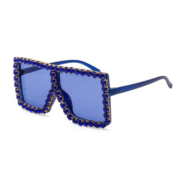 New Large Frame Sunglasses For Women 17059 Diamond Studded Fashion Internet Celebrity Sunglasses For Women Sunglasses_viptrois.com