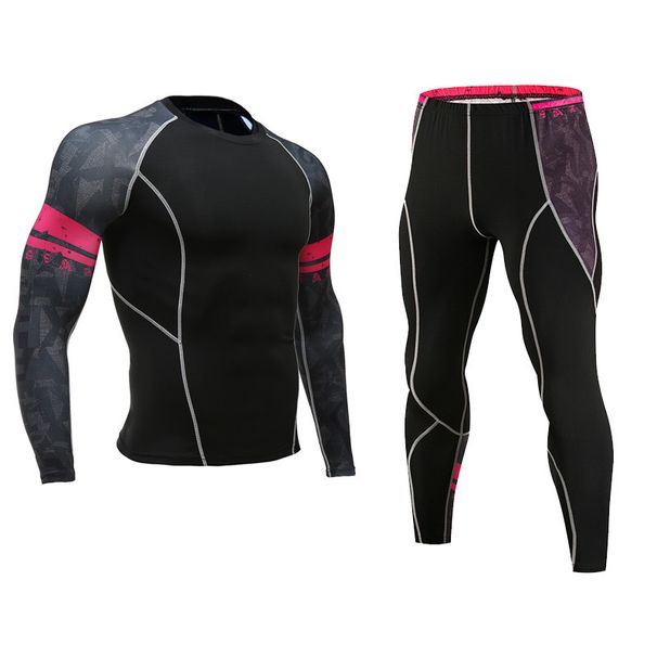 Men's Clothing fitness sports tights suit quick-drying basketball print training suit trousers tights running outdoor long sleeves_viptrois.com