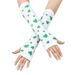 Unisex Irish green shamrock men's half finger long gloves Rave party festival women's gloves_viptrois.com