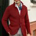 Spring Autumn 2025 Fashion Knitwear Cardigan Men Lapel Pure Color Single-Breasted Long Sleeve Slim Sweater S-4XL_viptrois.com