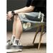 Men’s Clothing Men's Denim Shorts Summer Street Hip Hop Letter Straight Pants Retro Washed Loose Trendy Brand Shorts_viptrois.com