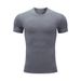 Men's Sports Tights Fitness Wear Breathable High-Elastic Short-Sleeved T-Shirt Quick Dry Spandex For All Seasons_viptrois.com