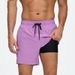 New Men's Beach Pants Quick-Drying Double-Layer Swim Pants Printed Casual Sports Shorts_viptrois.com