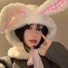 Cute Little Rabbit Ears Bow White Plush for Children, 2024 Autumn and Winter Thick Anti Cold Ear Protection Hat Tide_viptrois.com