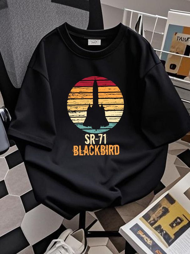Vintage Sr-71 Blackbird Military Aviation Aircraft T Shirt S-4XL Casual Breathable Fashion Stylish Graphic Versatile Top For Everyday Wear_viptrois.com