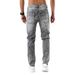 Men's Clothing New Denim Trousers Ins Trendy Black Slim Thick Line Denim Pants_viptrois.com