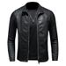 Men's Clothing Jacket Leather Jacket Slim Fit_viptrois.com