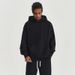 2025 Spring And Autumn New 450G Fleece Hooded Sweatshirt American Style Solid Color Loose Thickened Trendy Brand Men's_viptrois.com