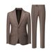 Men's Clothing Herringbone Wool Casual Studio Photo Suit Two Piece Suit_viptrois.com