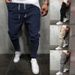Summer new men's solid color eight color cropped pants_viptrois.com