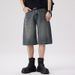 Men's Clothing Retro Trend 7 Point Jeans Summer New Loose Street Fashion Handsome Ripped Shorts_viptrois.com