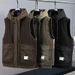 Men's Fleece Hooded Vest Winter Warm Workwear Casual Jacket With Pockets - Black, Brown, Green Trendy Fashion_viptrois.com