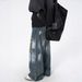 Urban Streetwear Paint-Splatter Jeans For Men, Relaxed Straight-Leg Trousers, Unisex Casual Pants For Autumn_viptrois.com