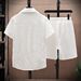 Ice Silk Seersucker Shirt And Shorts Set For Men Stylish Sporty Casual Outfit Summer_viptrois.com