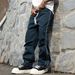Men's Summer Trendy Style Drawstring Trousers Solid Color Versatile Everyday Casual Bottoms Ready to Ship_viptrois.com