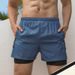Men's Clothing Sports Shorts Quick Drying Outdoor Leisure Running Fitness Shorts With Inner Inch Double Layer Basketball Shorts_viptrois.com