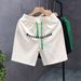 Men's Loose-Fit 5-Inch Breathable Quick-Dry Casual Beach Shorts Trendy Prints White Black Green S-3XL_viptrois.com