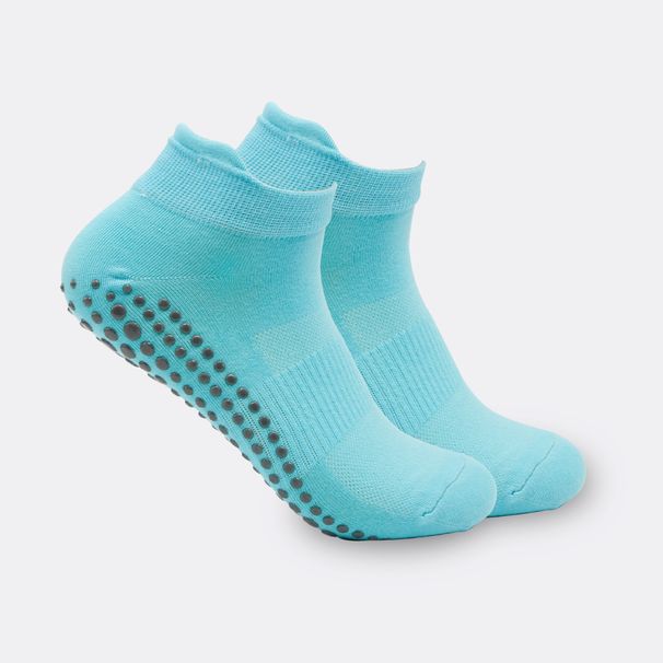 Women's solid color all match short socks with glue, non slip and breathable sports elastic mesh floor socks_viptrois.com