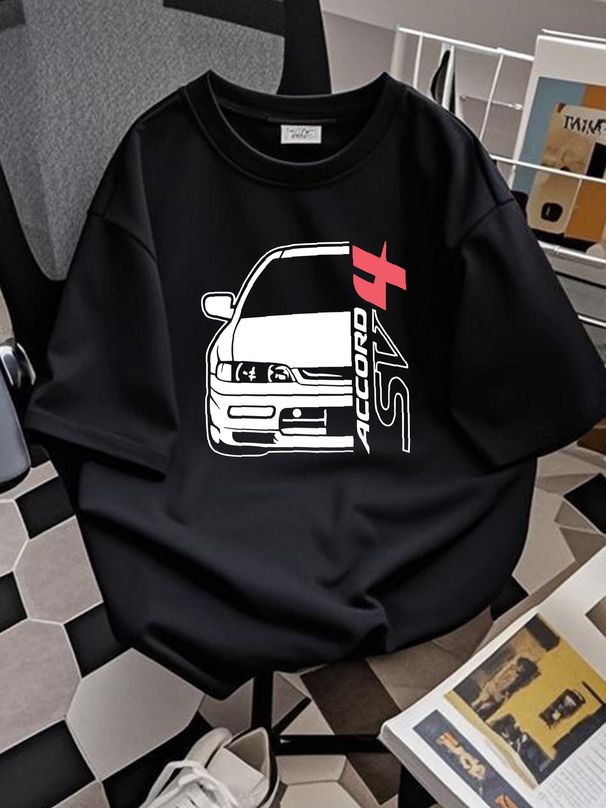 Accord SV4 Motorsport JDM Car Black Heavy Cotton Size S-3XL Cotton T-shirt Fashion Homme Casual Stylish Summer Breathable Unisex Graphic Stretched_viptrois.com