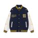 National Trend Ethnic Style Woven Design Sense Letter Embroidery Trendy Brand PU Leather Sleeve Patchwork Color Block_viptrois.com