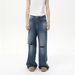 Men's Clothing American Oversize Washed And Ripped Design With Distressed And Bleached Street Jeans_viptrois.com
