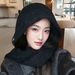 2025 Barakra Knitted Hat Integrated Scarf Hat Korean Version Foreign Style Autumn And Winter Outdoor Warm Bag Head Wool Hat_viptrois.com