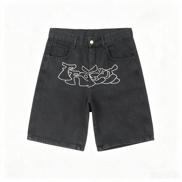 Men's Clothing Factory Direct Sales European And American Summer Hip Hop Casual Denim Shorts Men's High Street Retro Simple Wide Leg Shorts_viptrois.com
