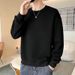 Men's Fleece-Lined Long Sleeve Sweatshirt – Heavyweight Pullover With Jacquard Letter Print (Oversized Fit, Winter-Ready)_viptrois.com
