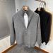 Men’s Double-Zip Knit Cardigan – Reversible High Neck Thickened Pullover (M-XXXL, Beige/Grey/Black/Brown)_viptrois.com