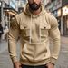 Men's Heavyweight Fleece Hooded Workwear Sweatshirt With Multiple Pockets - Warm & Stylish Outdoor Pullover For Autumn & Winter_viptrois.com