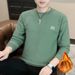 Men's Fleece Crew Neck Long Sleeve T-Shirt Thermal Sweater_viptrois.com