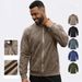 25 Suede Men's Zipper Flight Jacket With A Simple European And American Solid Color Patchwork Design For Men_viptrois.com