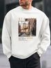 Men's Loose Casual Fashionable New York City Pattern Printed Round Neck Long Sleeved Sweatshirt For Autumn And Winter_viptrois.com