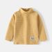 kids'clothing Thick, high-neck, long-sleeved T-shirt with baby stripes_viptrois.com