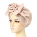 new embossed forehead large flower headscarf hat solid color Muslim turban hat_viptrois.com