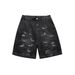 Men's Clothing Retro Street Washed Embroidery Hole Patch Loose High Street Denim Shorts Men_viptrois.com