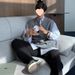 Sleeveless Sweater Men's Korean Style Trendy Versatile Solid Color Knitted Vest Jacket_viptrois.com
