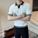 Men's Retro Contrast Color Polo Shirt - High-End Knitted Lapel Design | Summer Short Sleeve | Trendy Slim Fit_viptrois.com