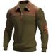 Men's & Women's Zip-Up Knit Sweater – Classic Stand Collar Embroidered Pullover For Casual & Work (Gray/Army Green/Navy/Khaki/Black, S-Xxxl)_viptrois.com
