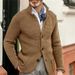 Spring Autumn 2025 Fashion Knitwear Cardigan Men Lapel Pure Color Single-Breasted Long Sleeve Slim Sweater S-4XL_viptrois.com